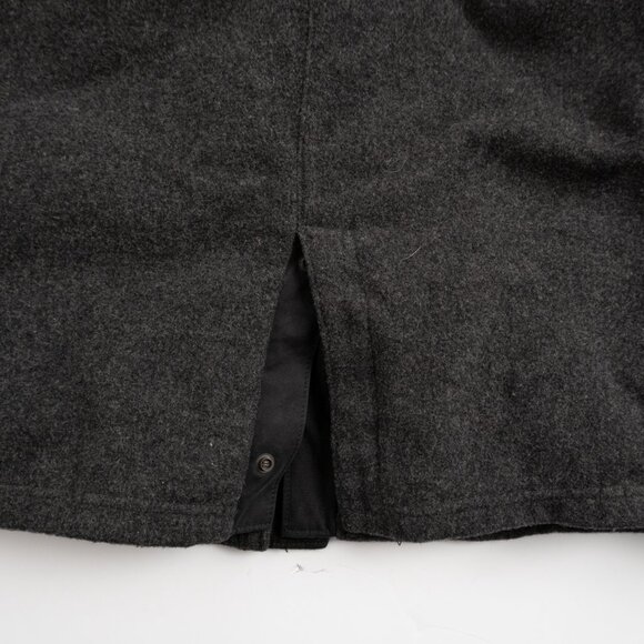 WOOLRICH Onyx charcoal grey heavy wool blend parka length winter jacket size L - Picture 13 of 14